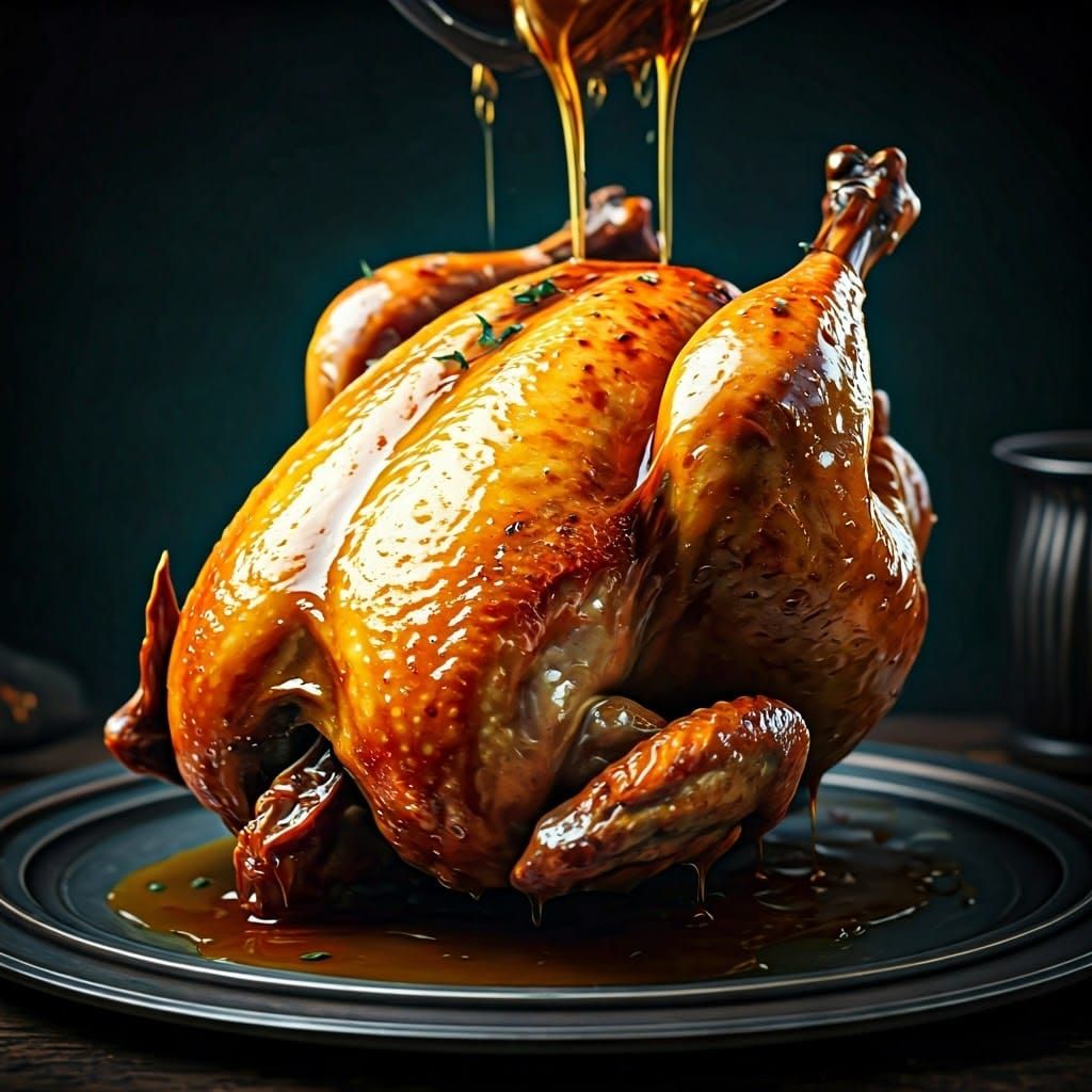 Honey Thyme Baked Chicken: Detailed Matte Painting