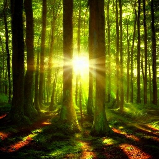 Angel Forest with Divine Sunshine