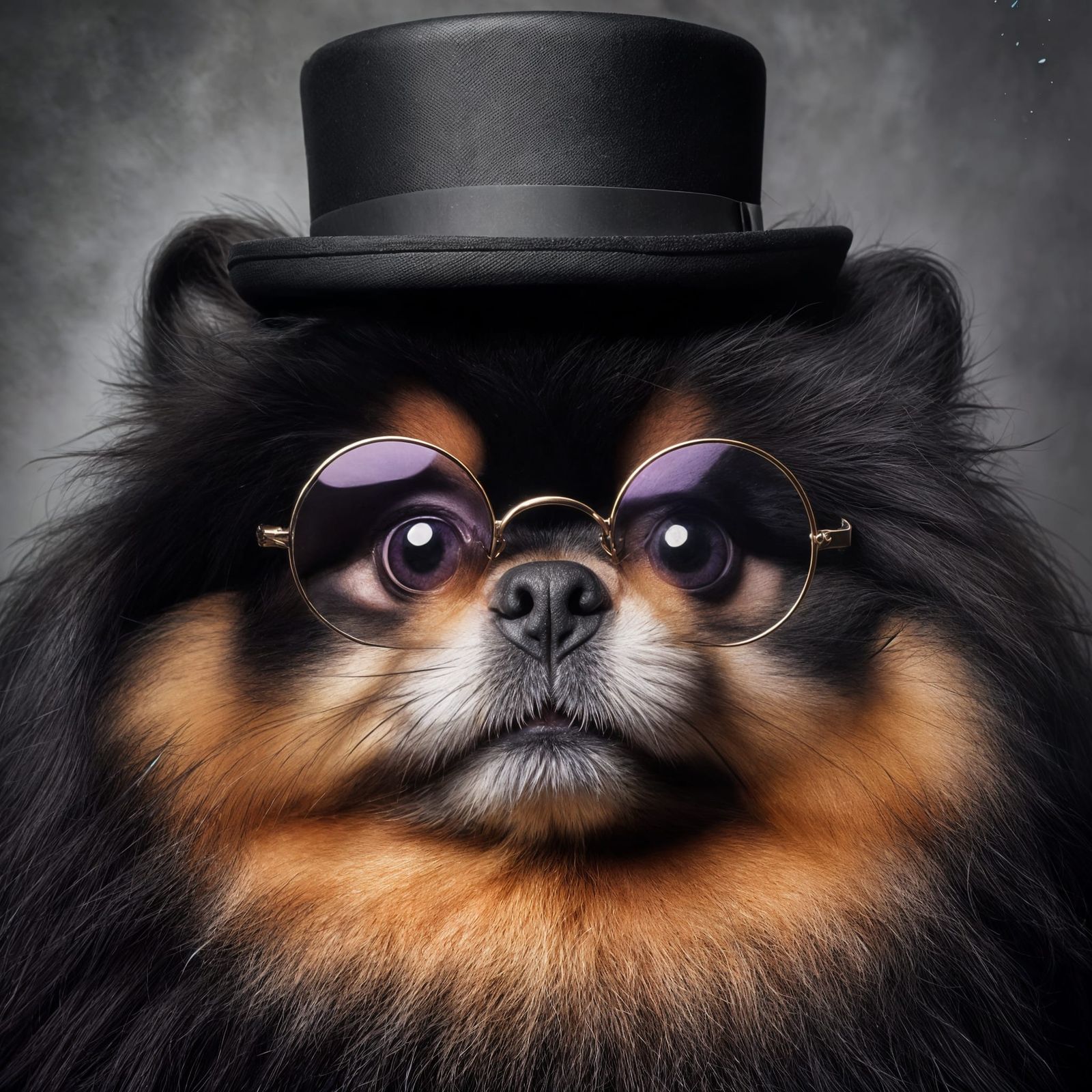 Man in Top Hat and Purple Glasses