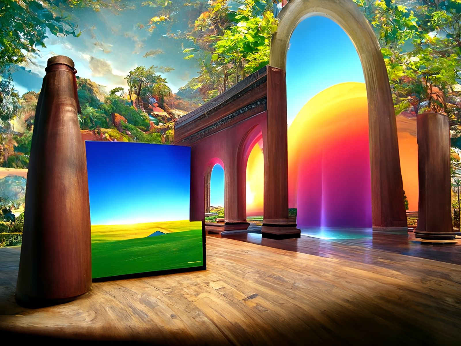 Psychedelic Infinity Landscape as Colorful Art