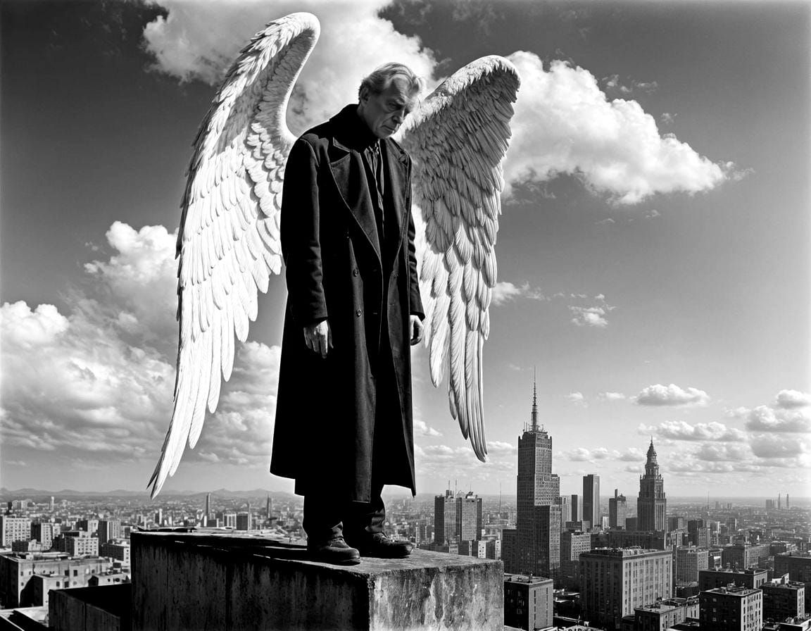Angel Over City: Infrared Photography