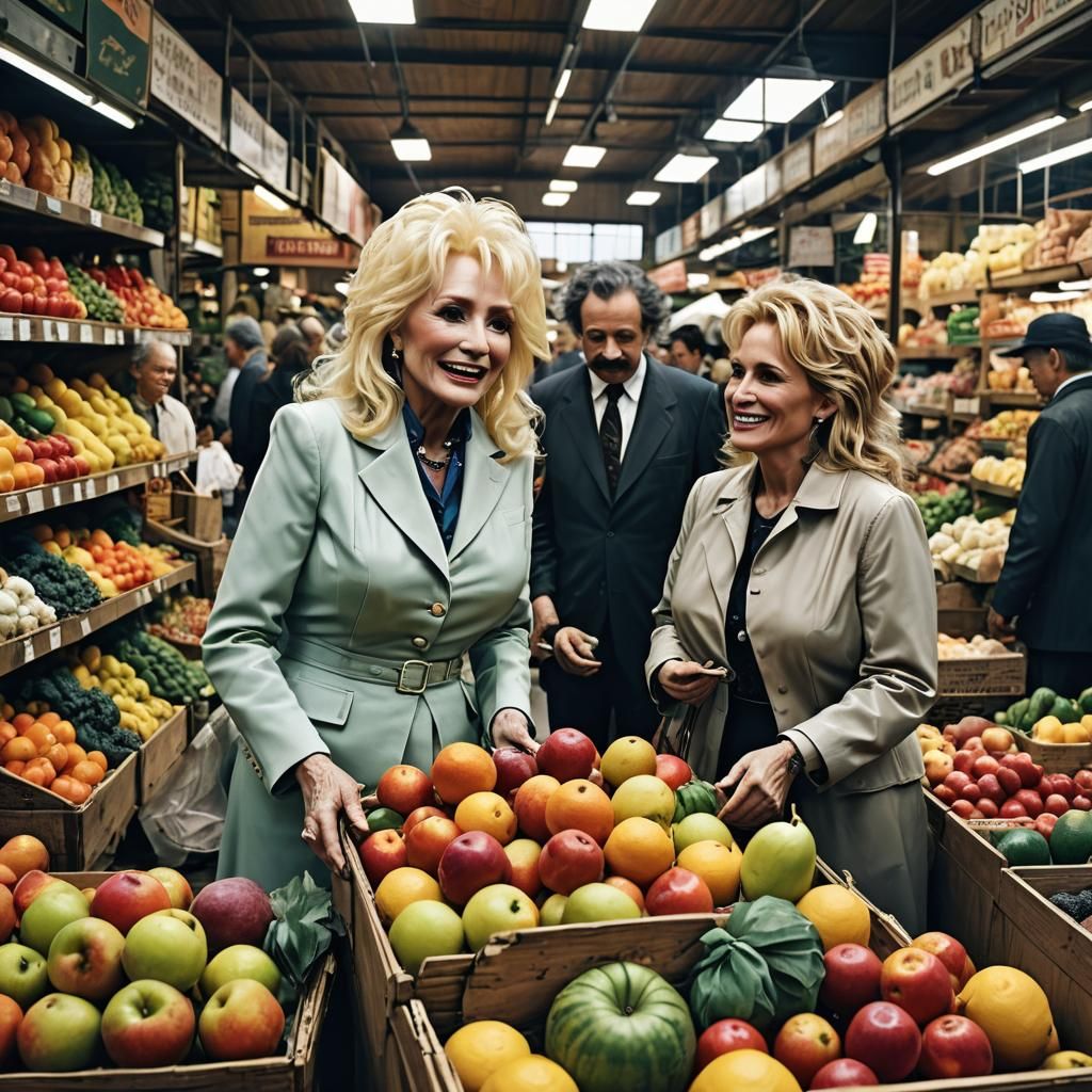 Dolly, Julia, and Albert at the Market
