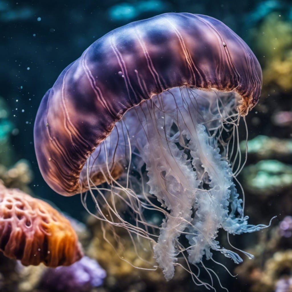 Colorful Jellyfish in Aquarium: Hyperrealistic Underwater Wo...
