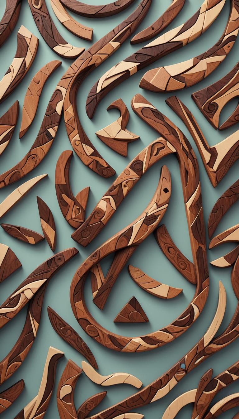 Rosewood Boomerang in Cubist Art Deco Style