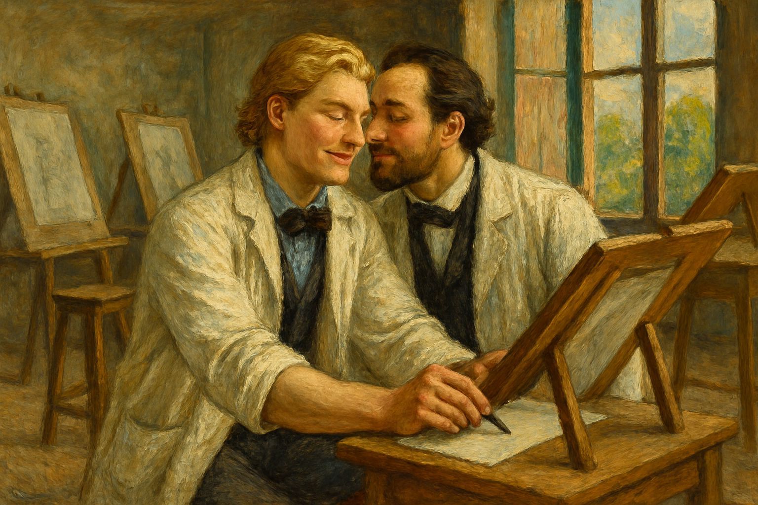 Verlaine Guides Lucien's Drawing Lesson