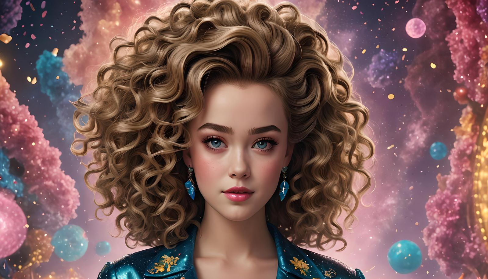 Brec Bassinger 50s Portrait, Detailed Matte Painting