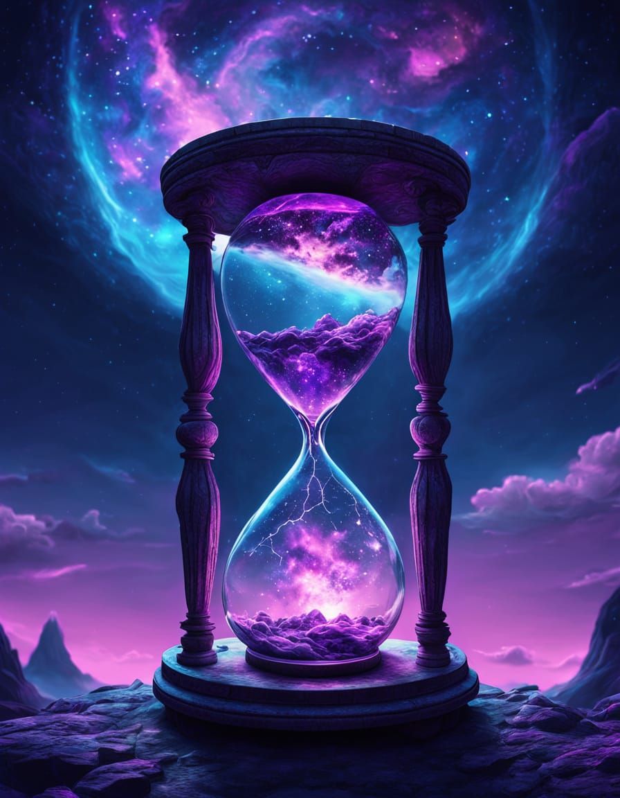 Galactic Hourglass: Cosmic Swirls and Shattered Time
