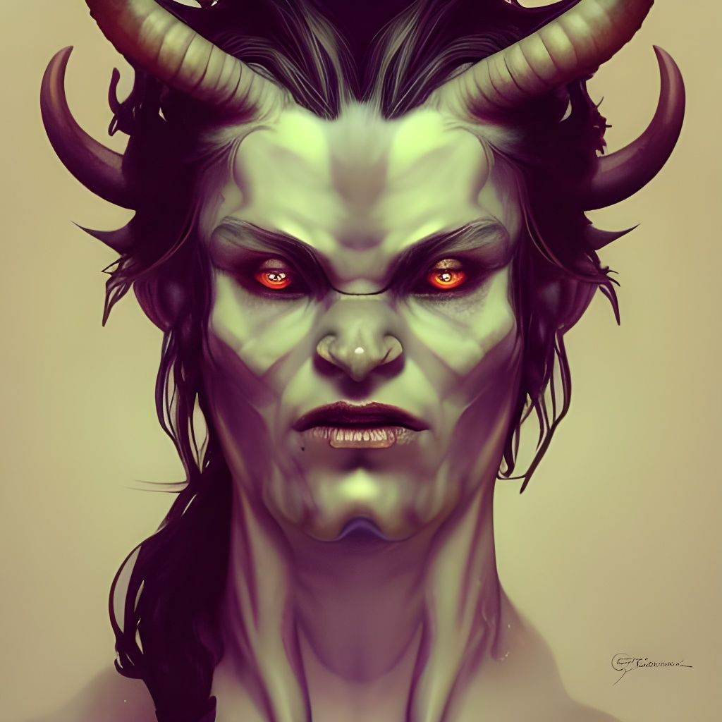 Detailed Portrait of a Demonic Satyr