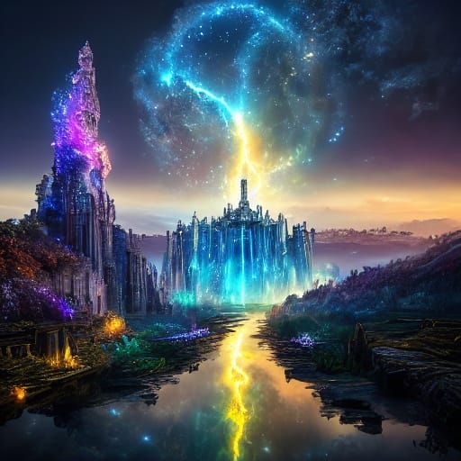 Celestial Being in a Dreamlike Nebula Scene