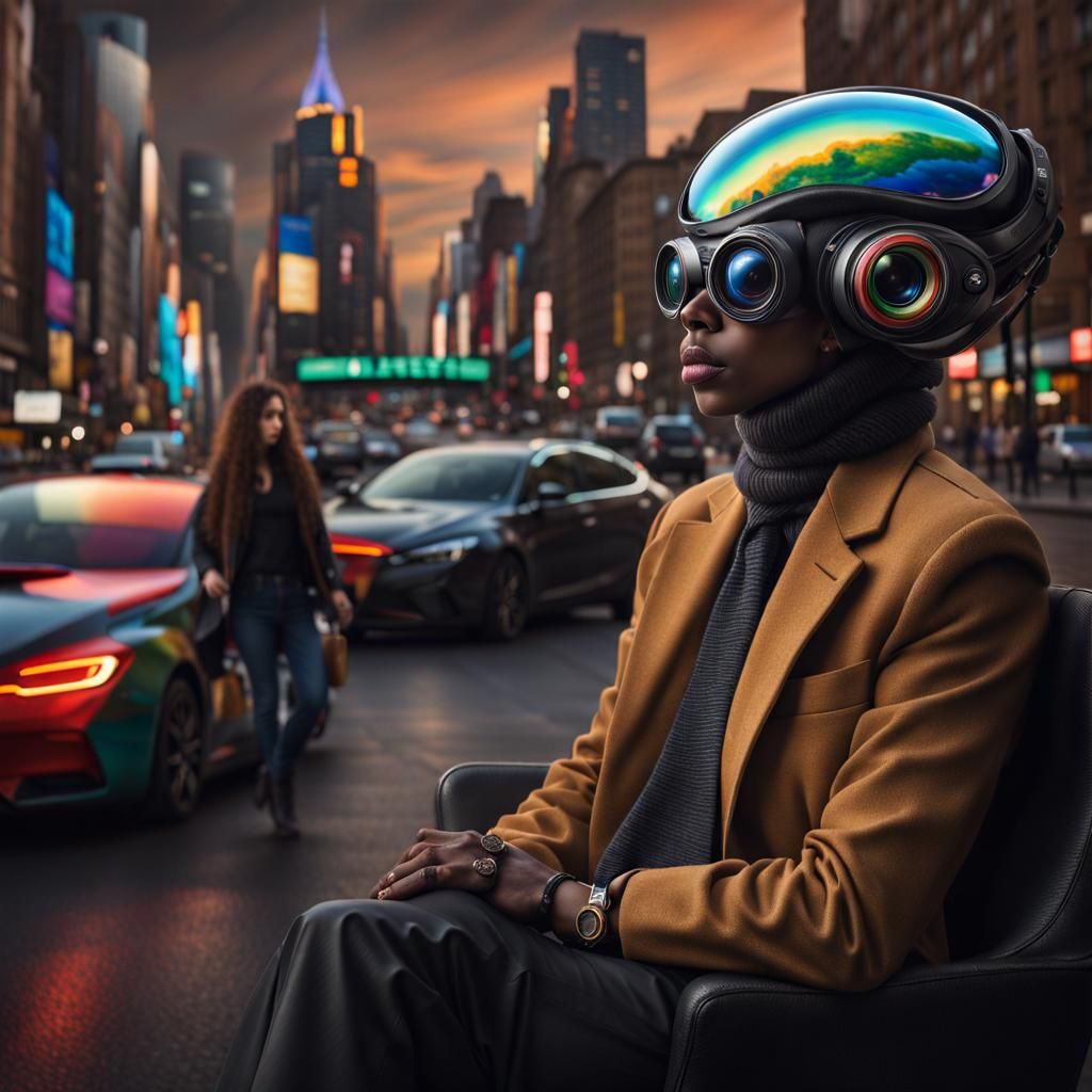 Polychromatic City Life: A Hyperrealistic Photograph