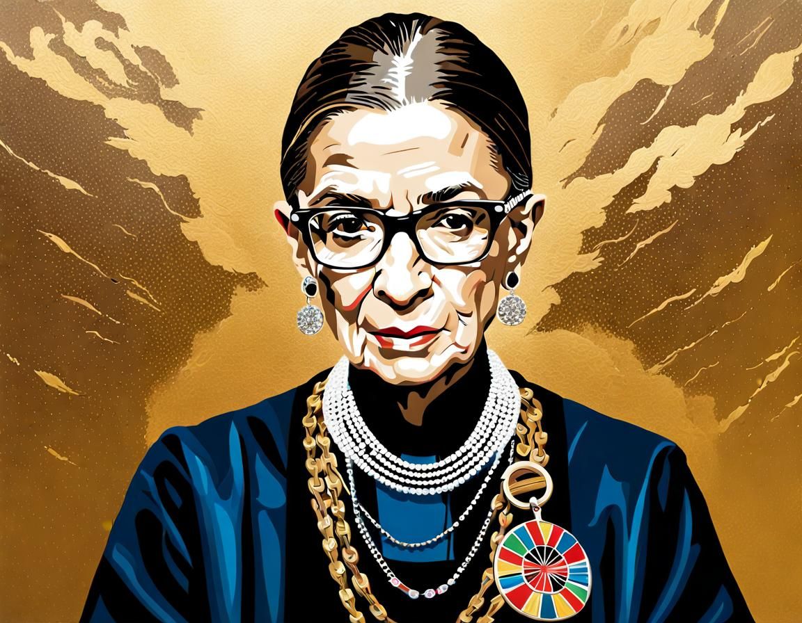 RBG as Rapper: Hyperrealistic Oil Painting Portrait