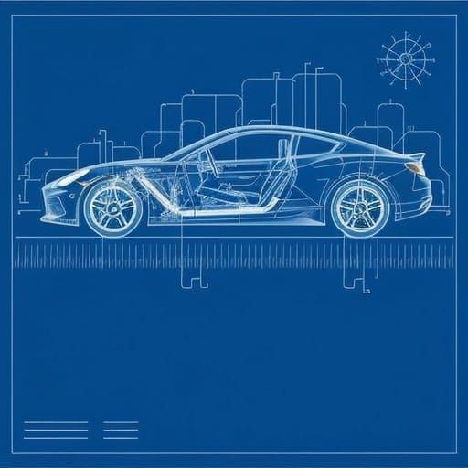 Detailed Technical Car Blueprint
