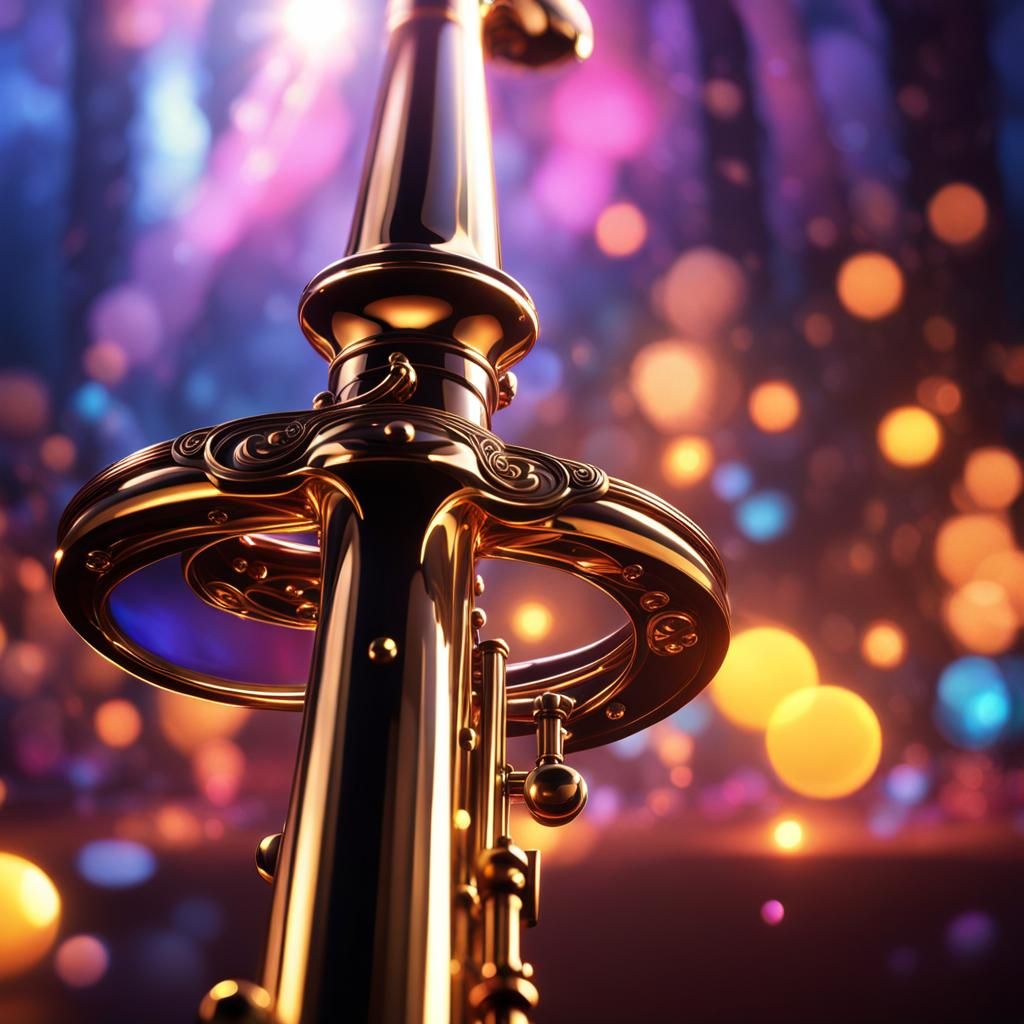 Magical Flute with Ethereal Light, Digital Art