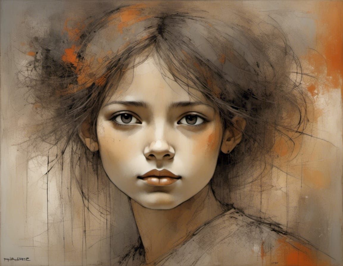 Young Woman Portrait in Sunset Hues