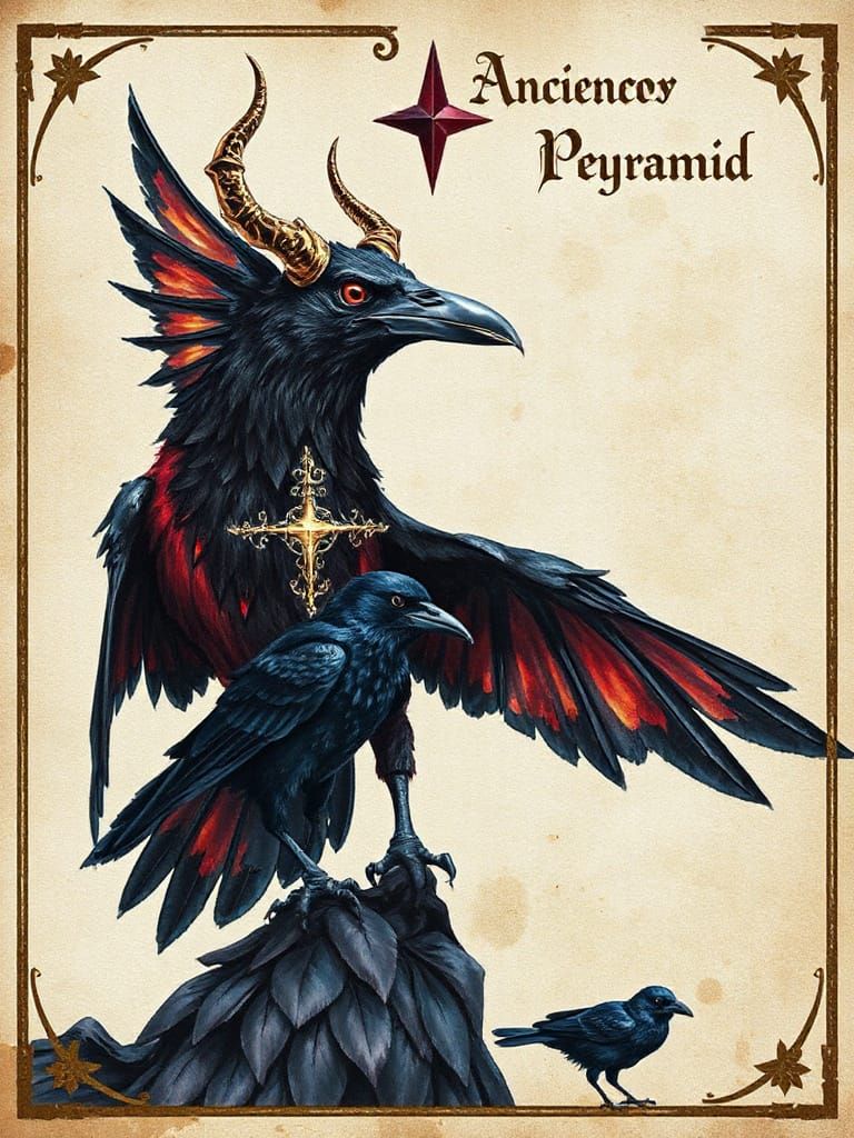 Avian Demon-Warlock Deity in Candy Art Style