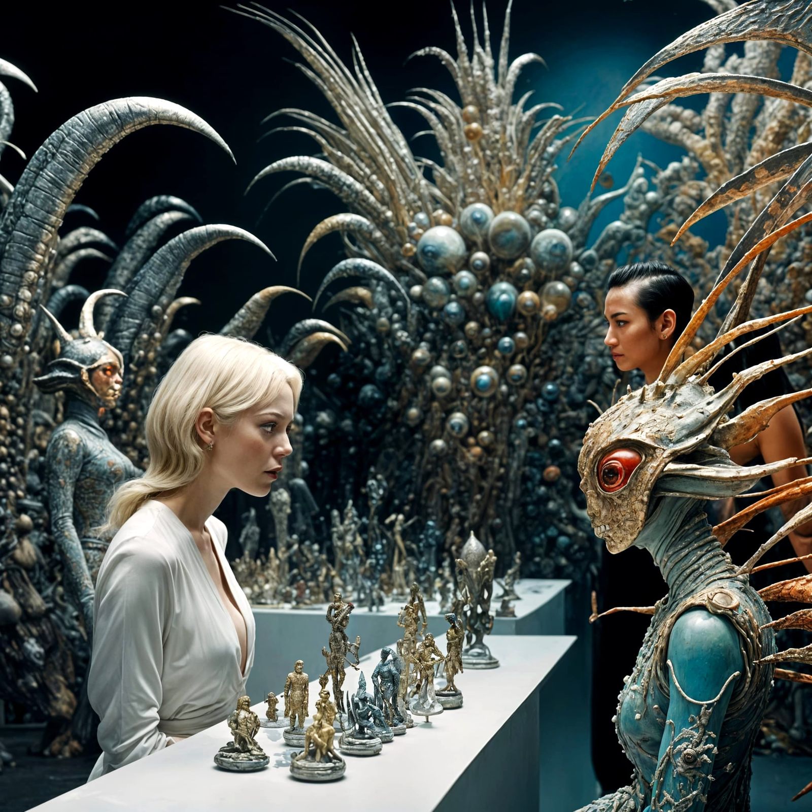 Abstracted Alien Portraits in Bizarre Surrealist Scene