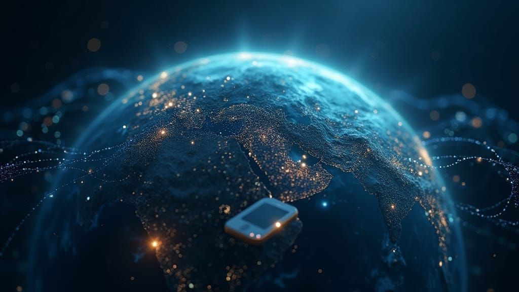 Luminous Planetary Network Enveloping Earth