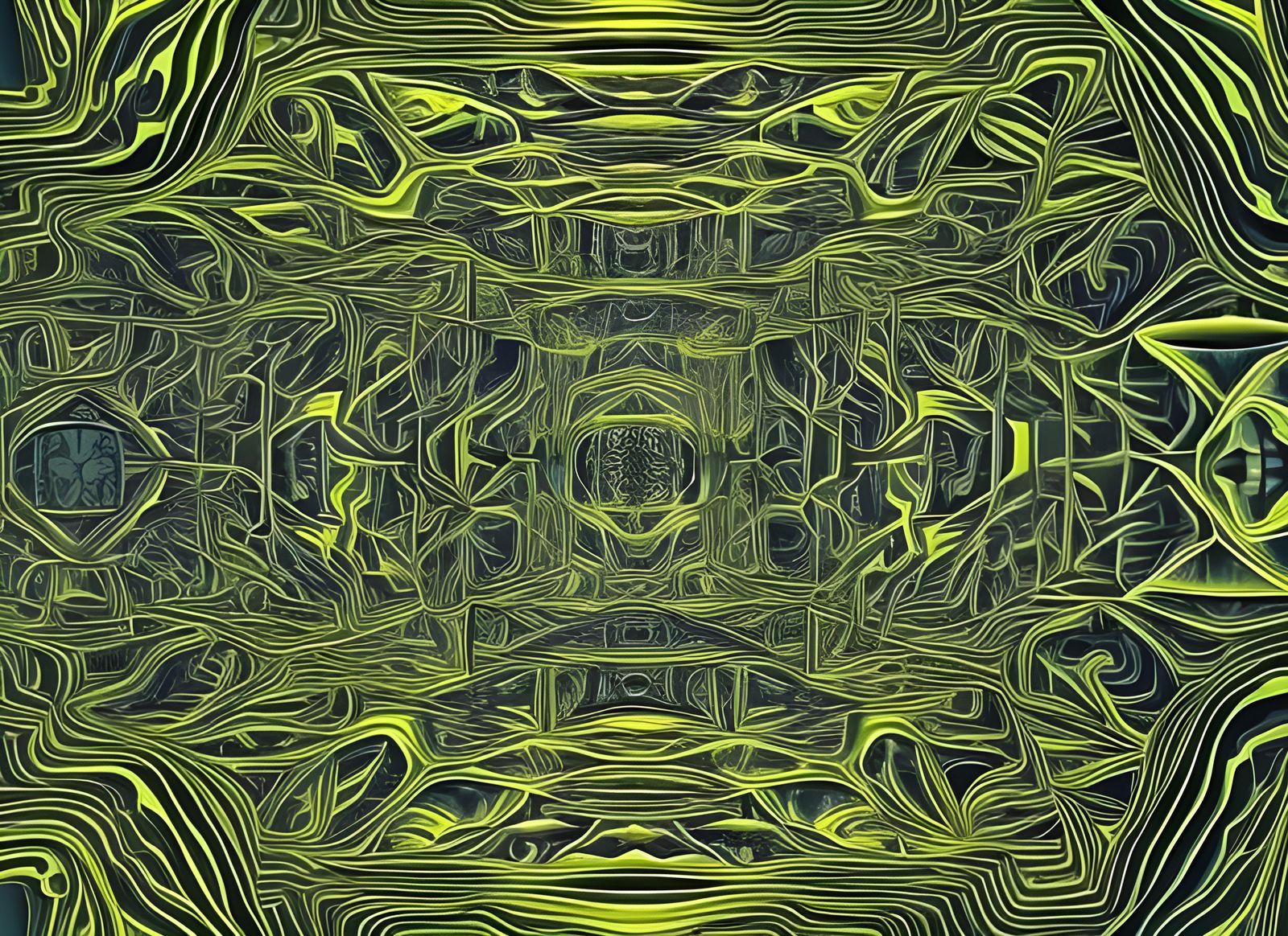 Psychedelic Jungle Dreamscape with Eyes