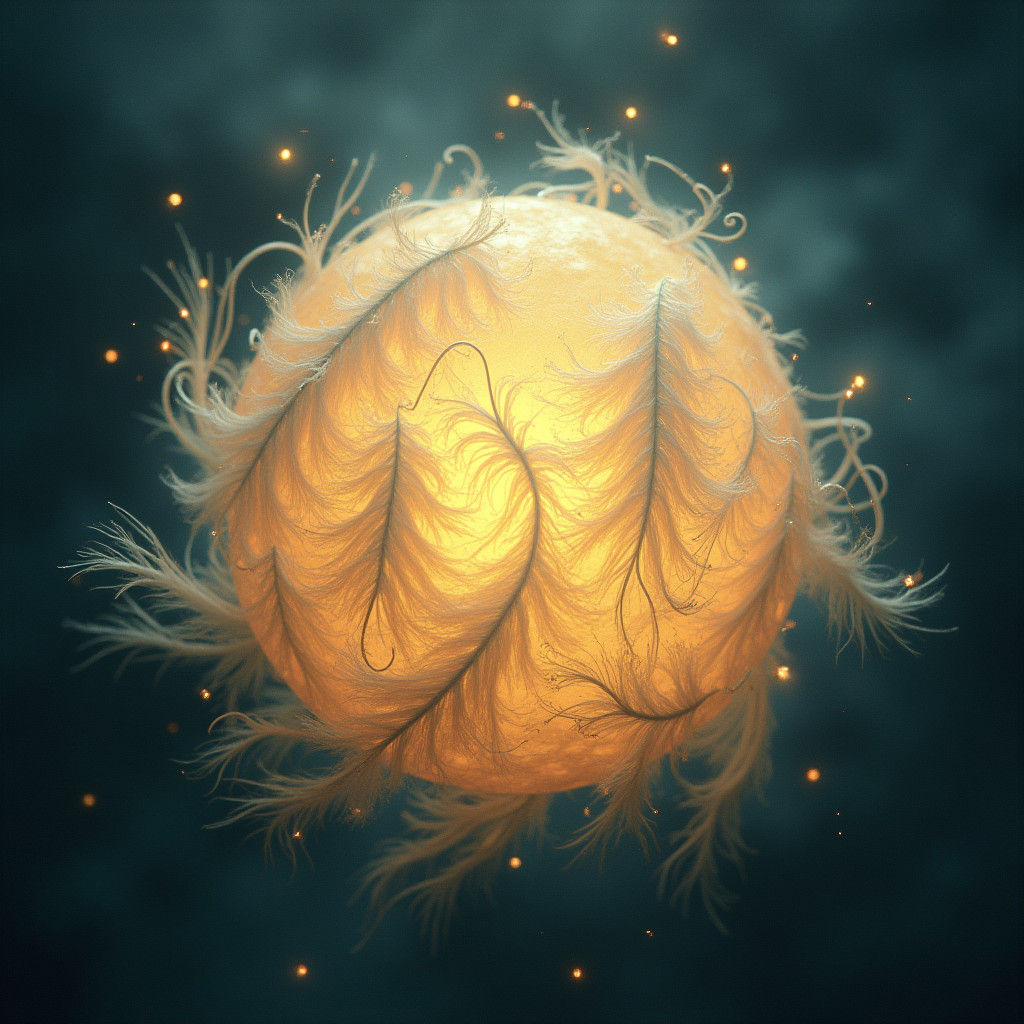 Ethereal Orb of Light in Symbolist Style