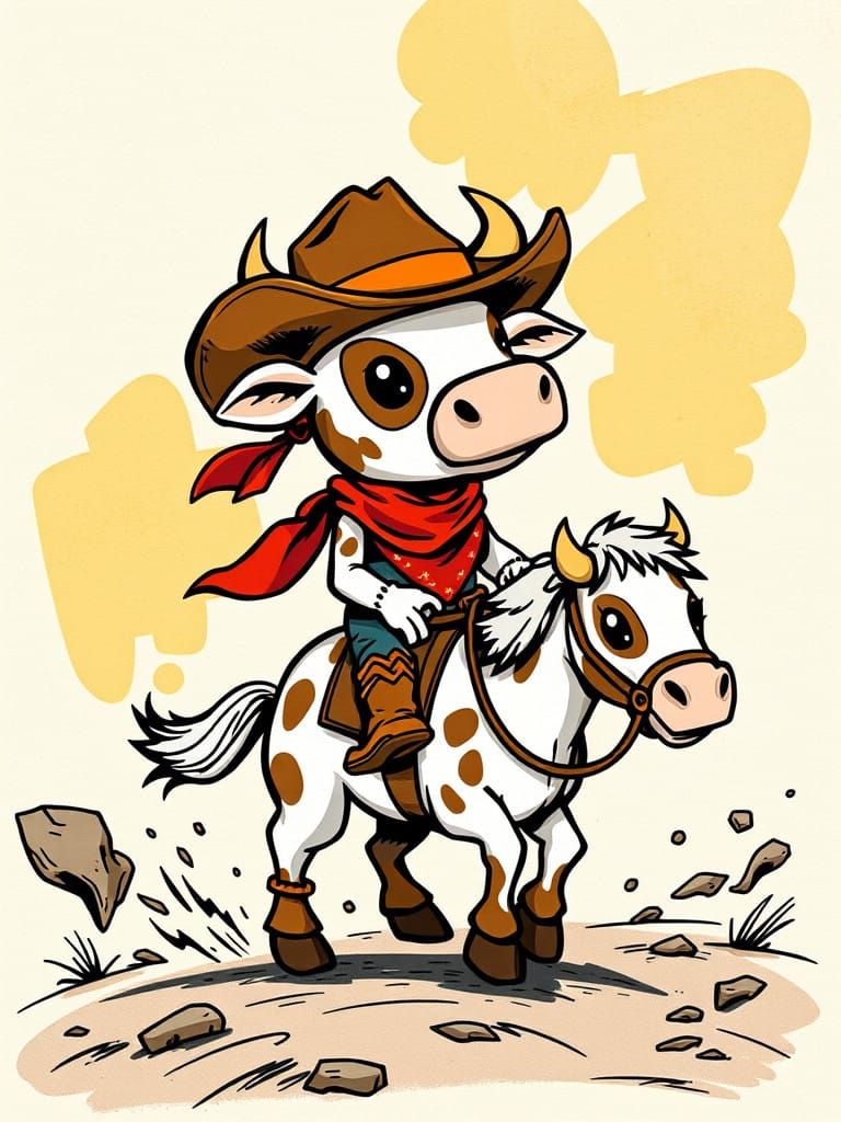 Chibi Cowboy in Dynamic Comics Style