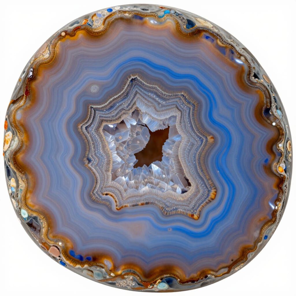 Close Up of Colorful Lace Agate Gemstone