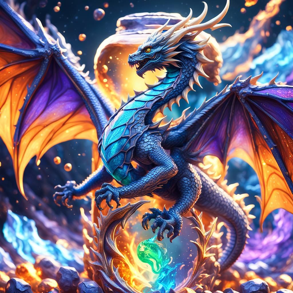 Dragon Trapped in Bottle: Fantasy Concept Art