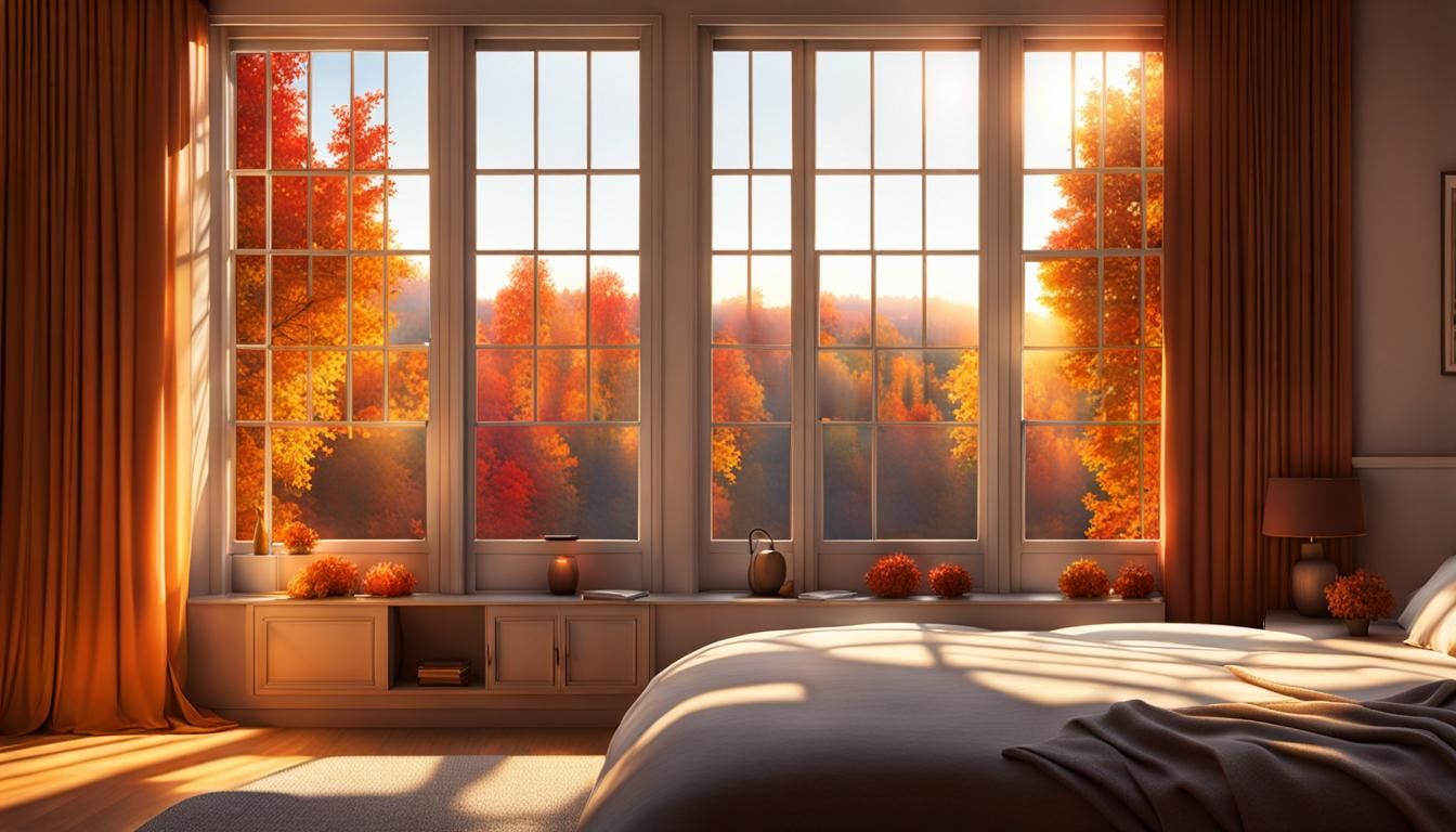 Comforting Autumn Morning Sunlight: Hyperrealistic Digital A...