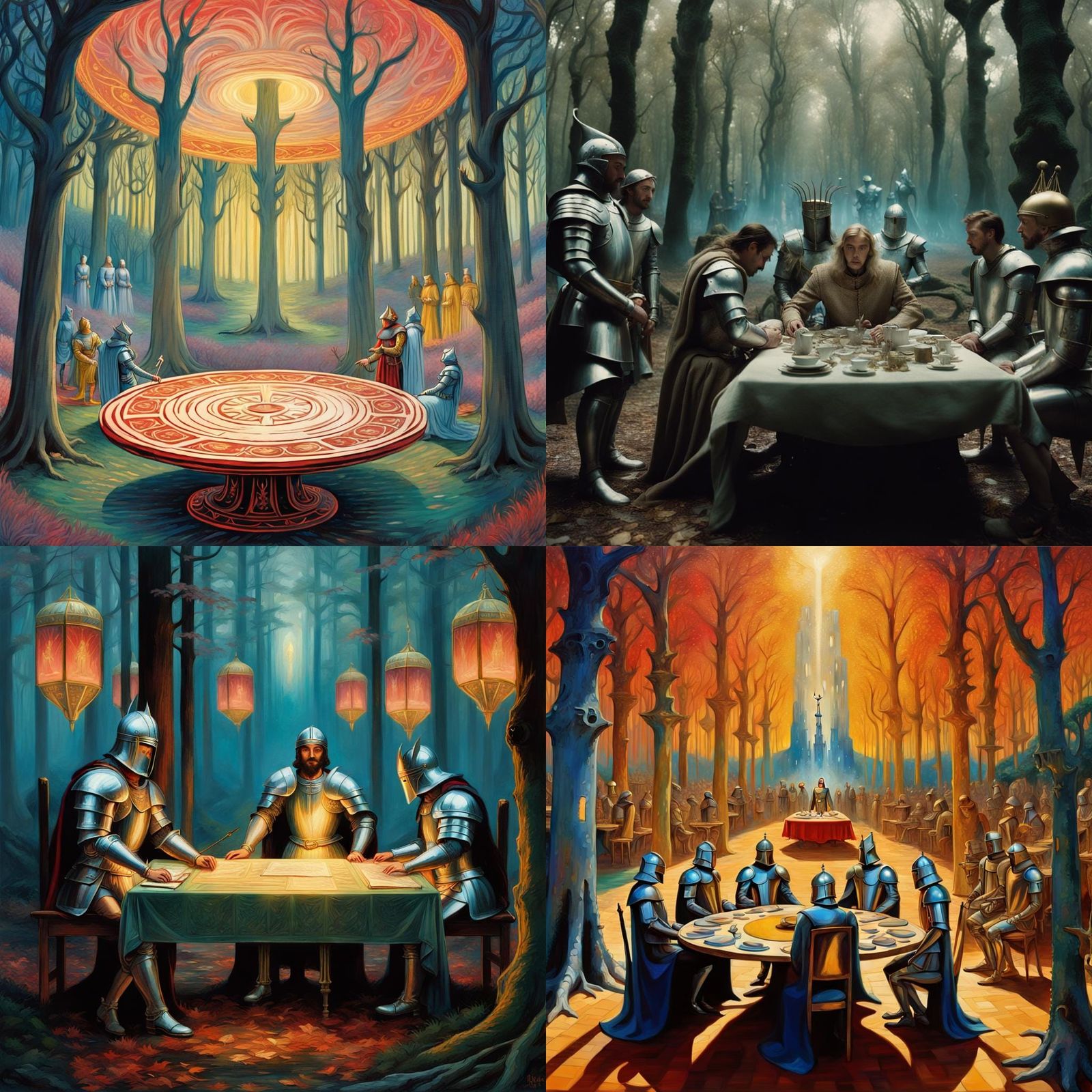 King Arthur Storyboard in Dreamy Glitchcore Style