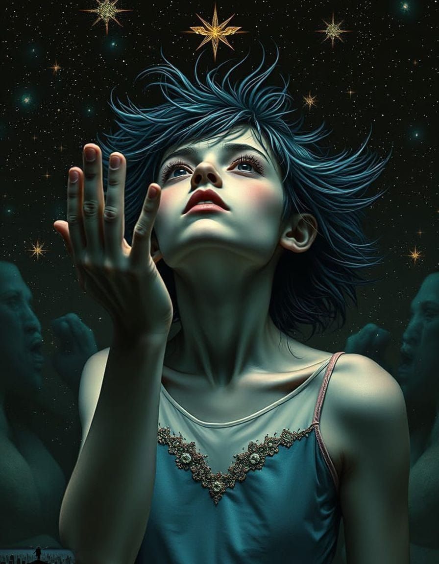 Mysterious Nosferatu Dancer Hand Reaches for the Stars