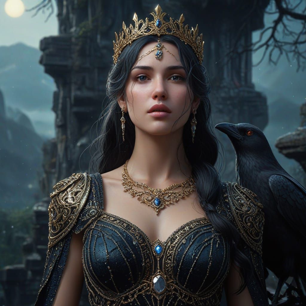 Ethereal Goddess in Sylvan Darkness