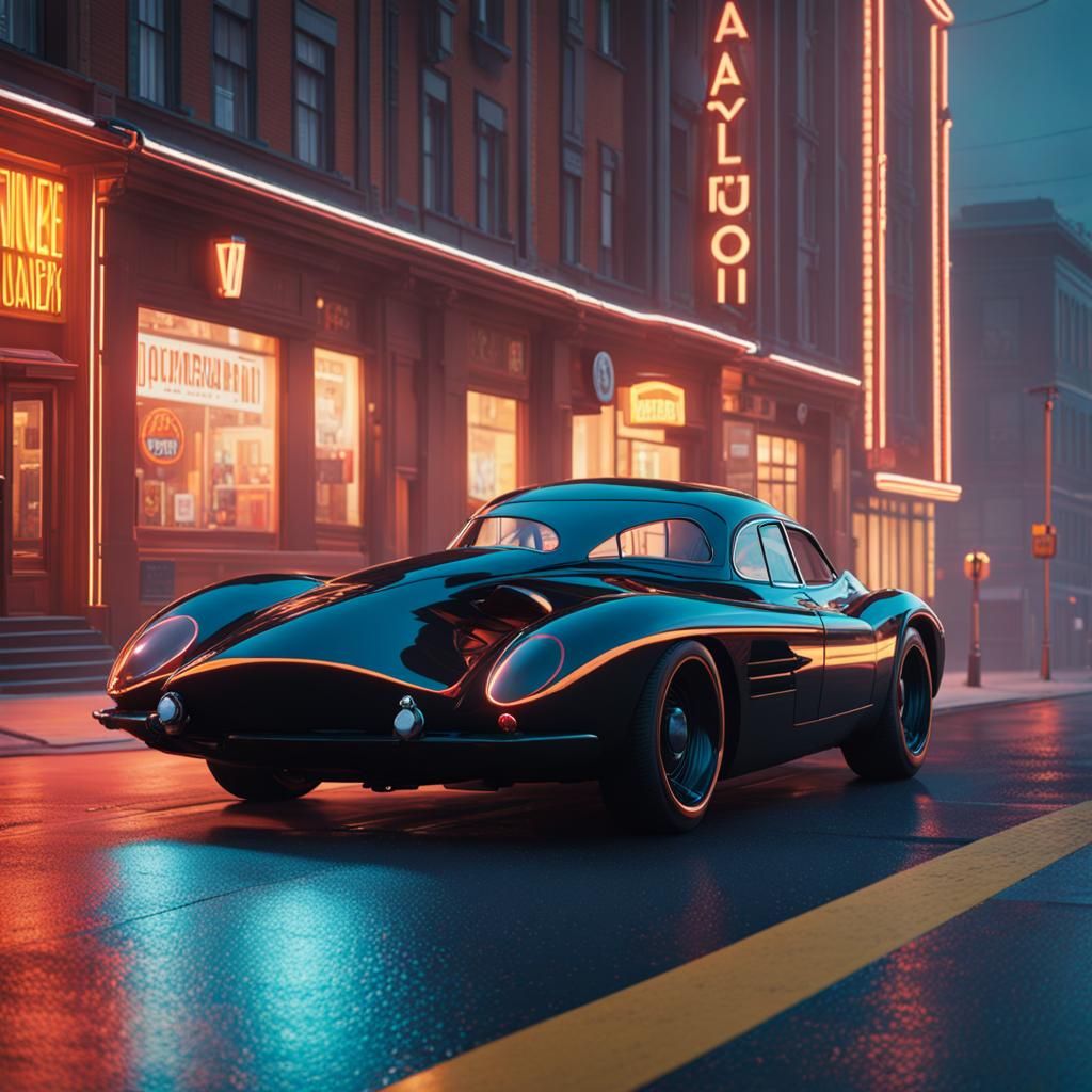 007/Batman Car Design in Stålenhag Style