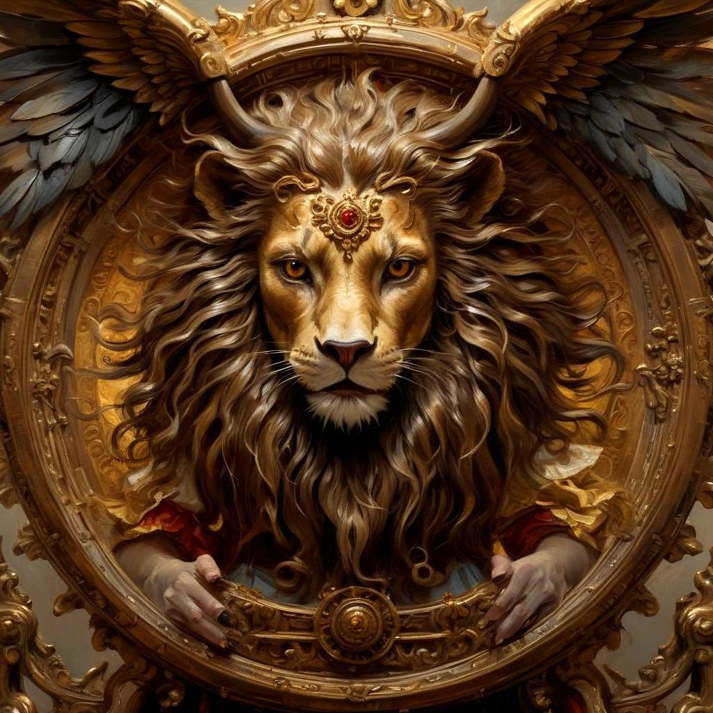 Vibrant Medieval Beast in Earthy Browns and Reds