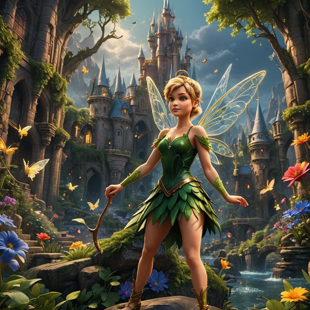 Detailed Matte Painting of Tinkerbell in 8K