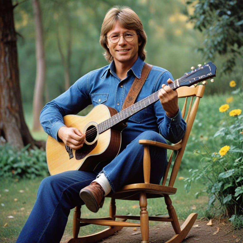 John Denver Relaxing with Guitar