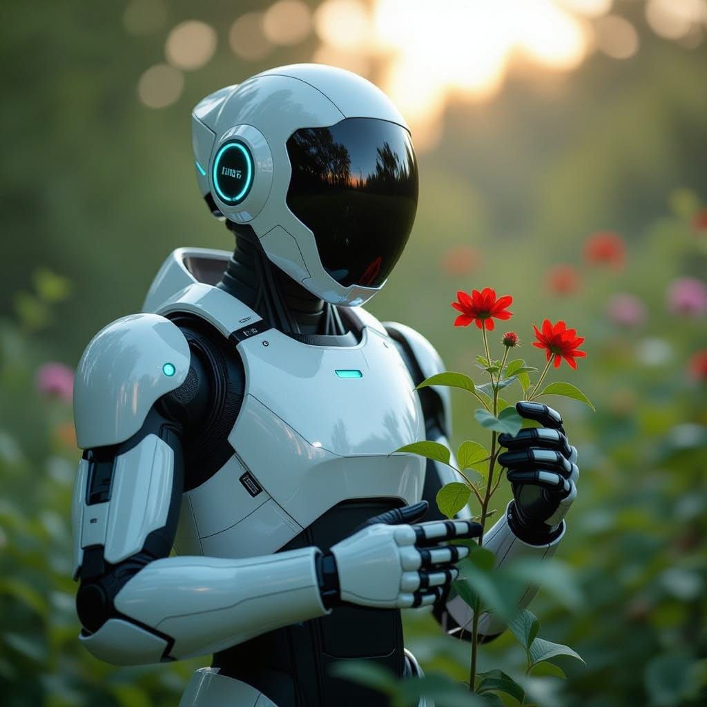 Future Gardener in a Futuristic Landscape