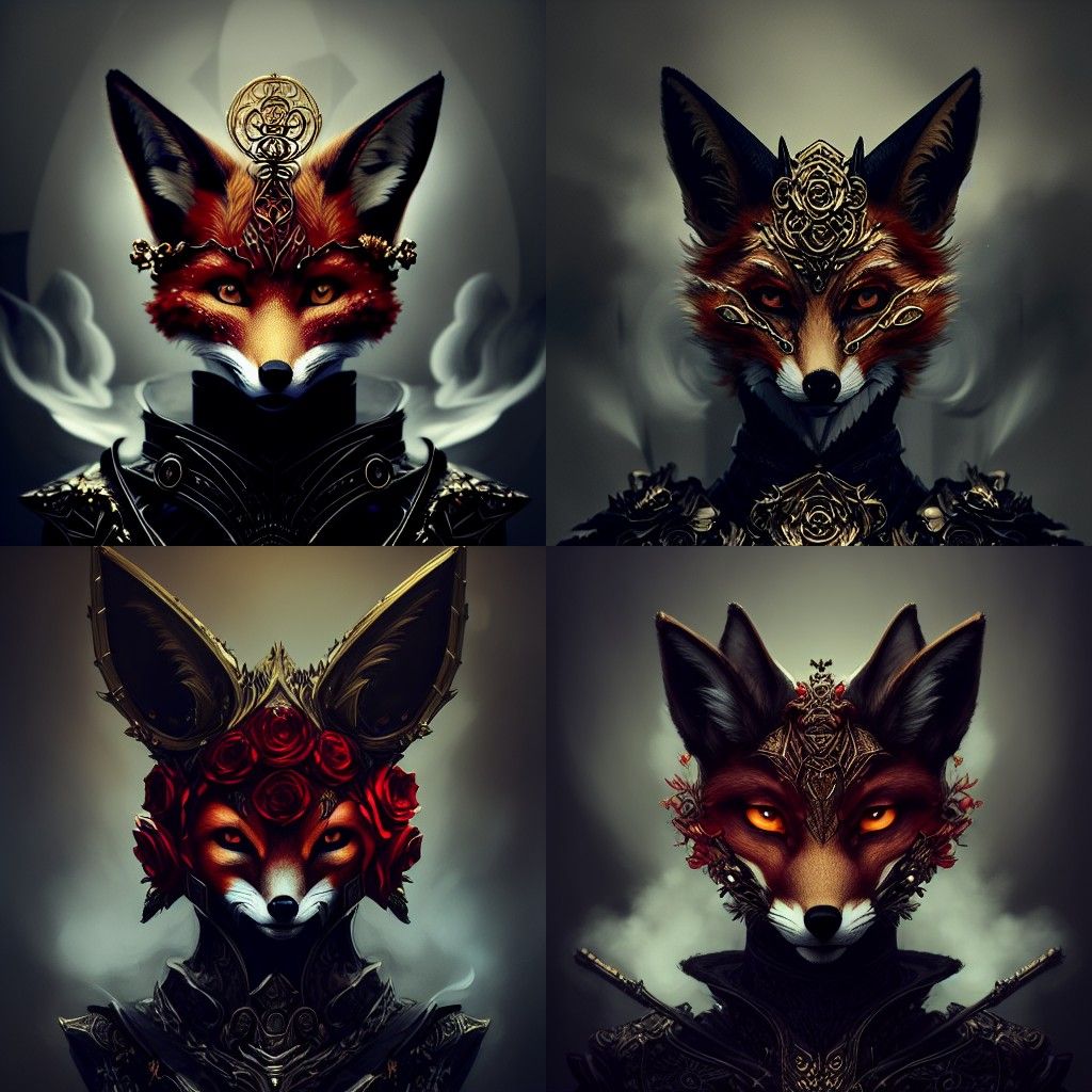 Fox Warrior in Gold Armor with Mace