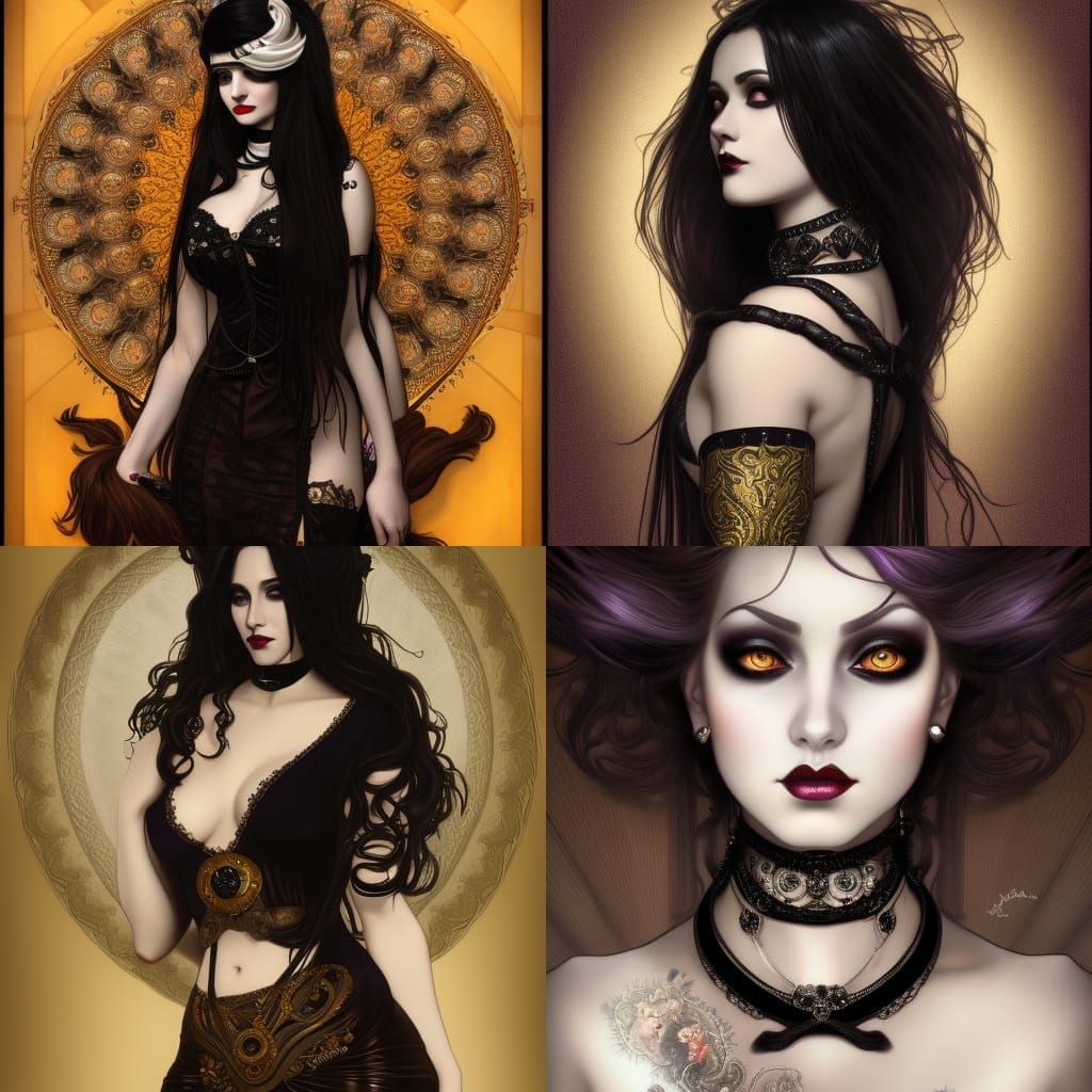 Goth Goddess Portrait in Artgerm Style