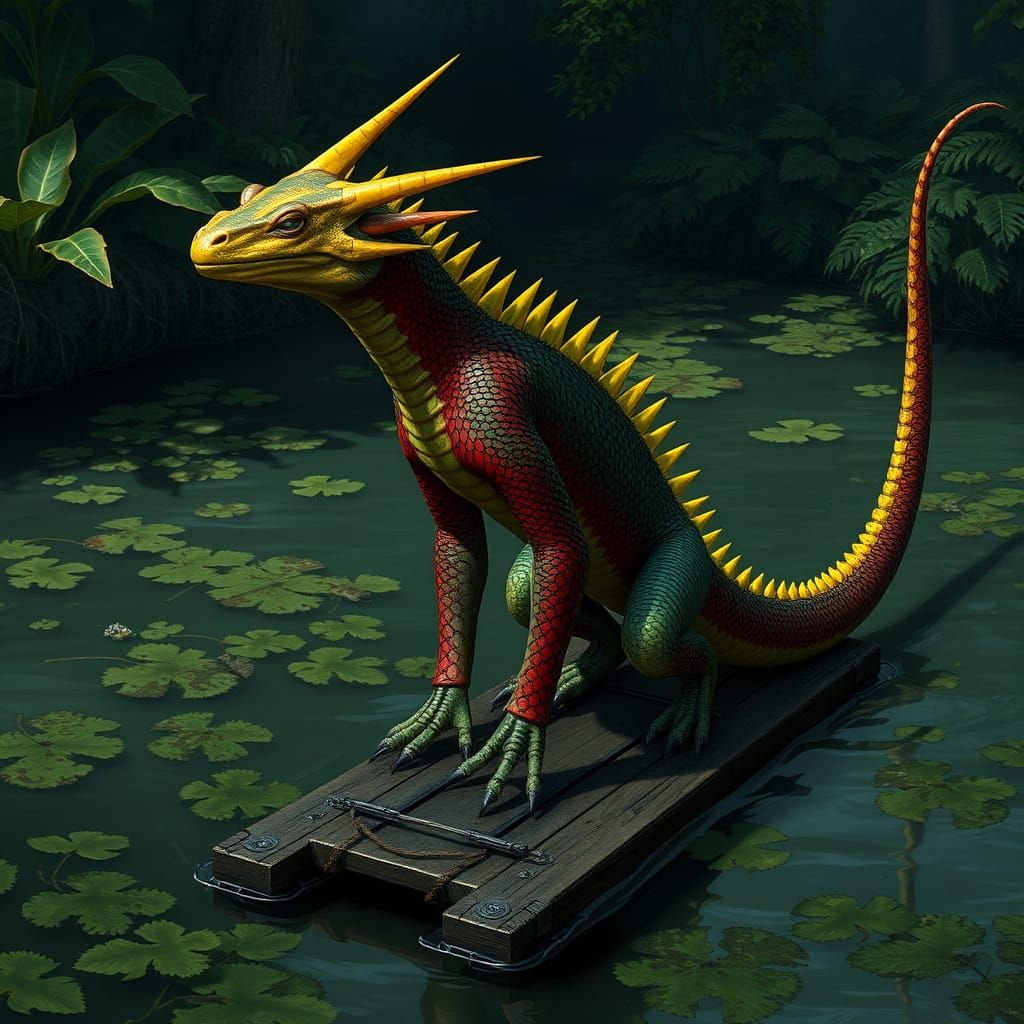 Agaceph Argonian in Murky Black Marsh Waters