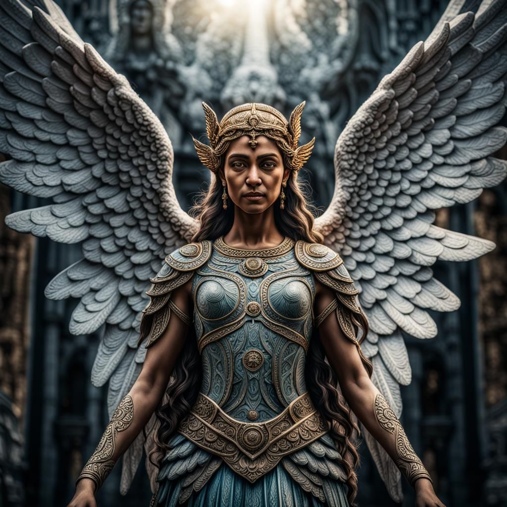 The Mētra as a Goddess with angel wings