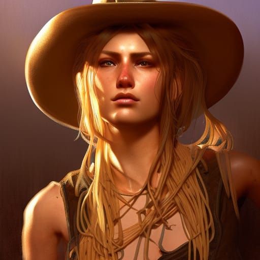 Spaghetti Western Bar Scene with Spaghetti Hair