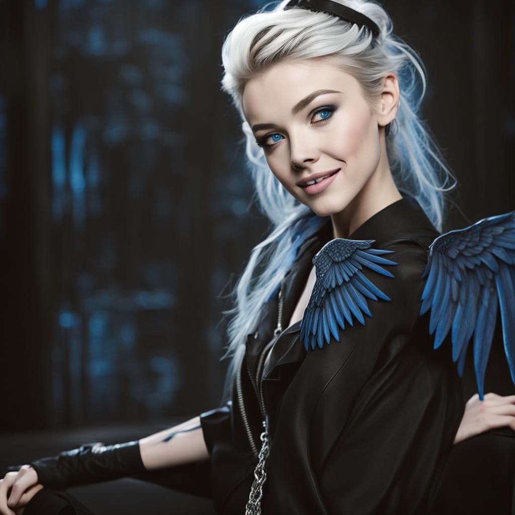 Peyton List as Delphini with Augurey Wings Tattoo