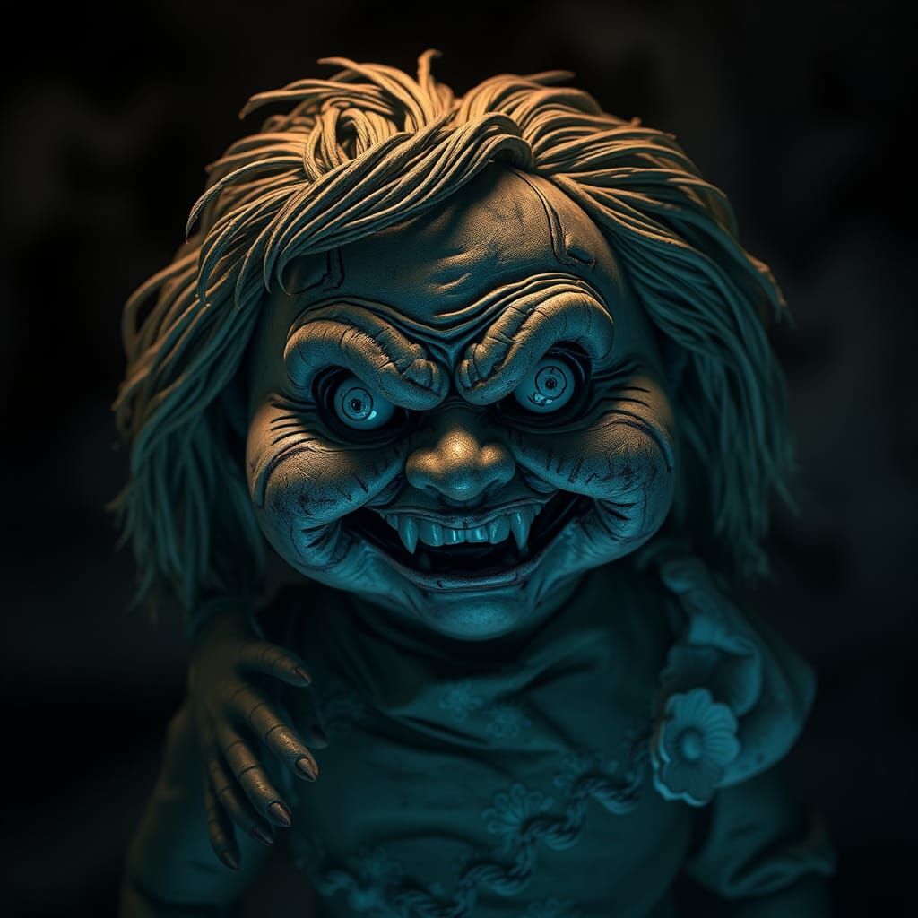 Scary evil cabbage patch doll