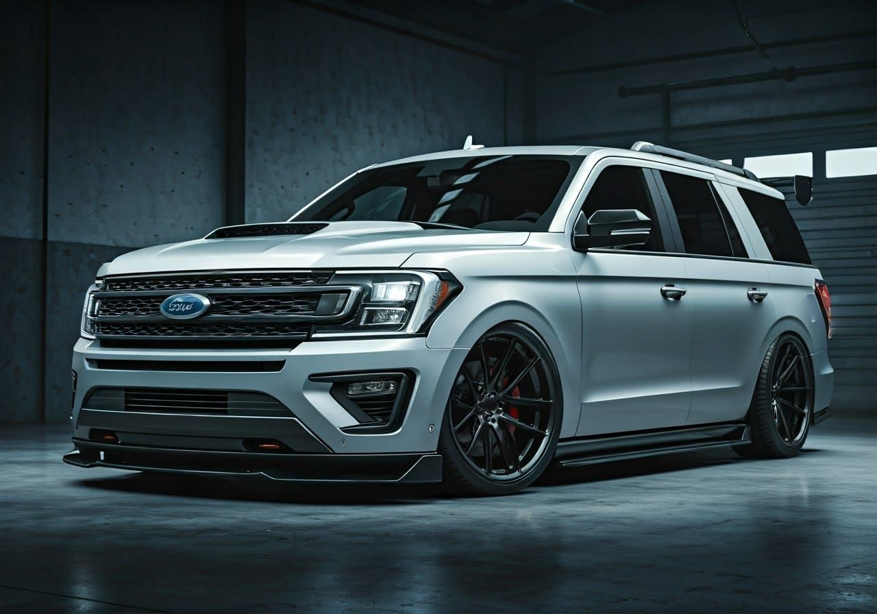 Sleek Metallic Silver Ford Expedition with F1-Inspired Wideb...