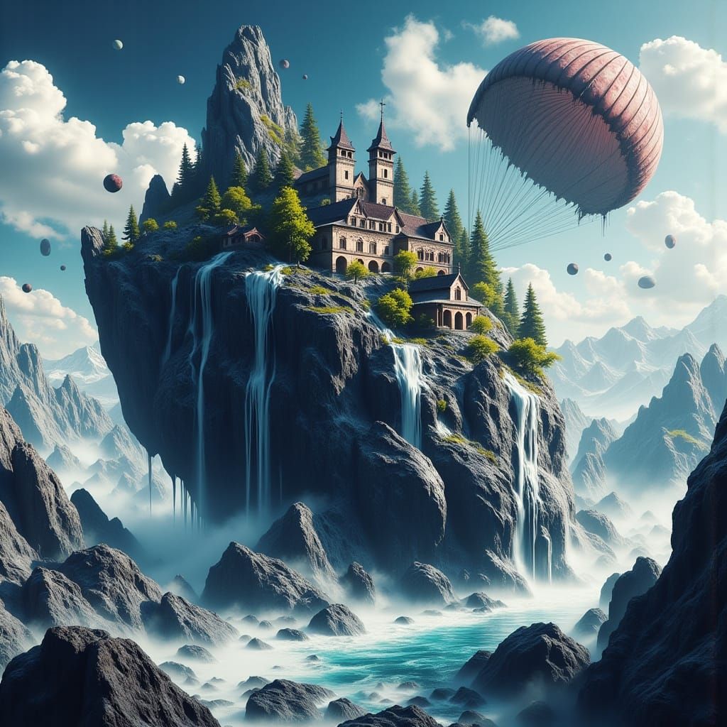 Meteorite Village Plummets to Earth: Digital Art