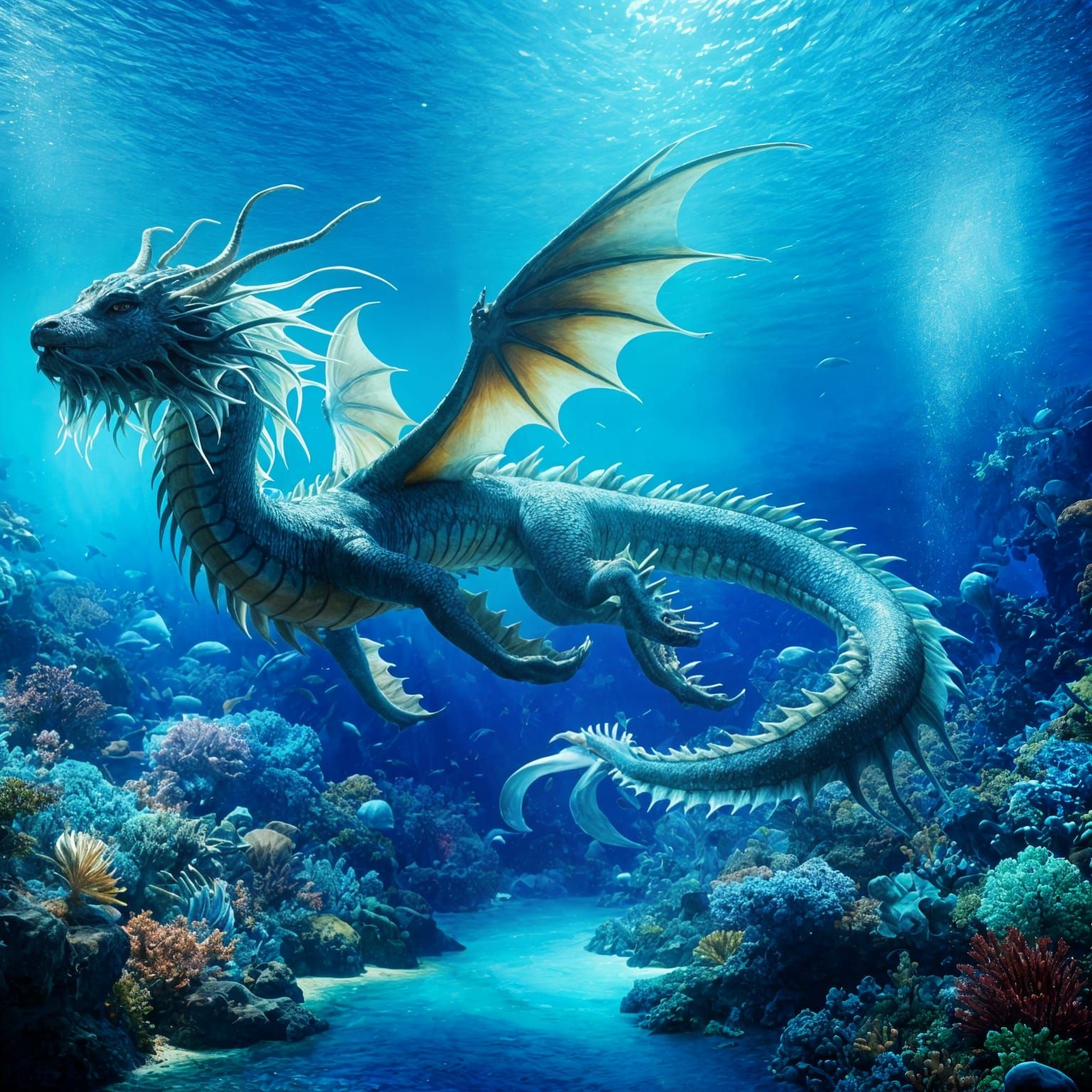 Majestic Sea Dragon in Azure Depths