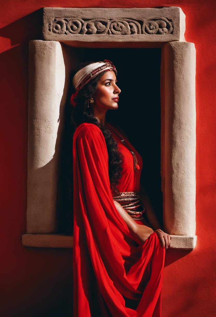 Jericho Woman with Red Cord in Window