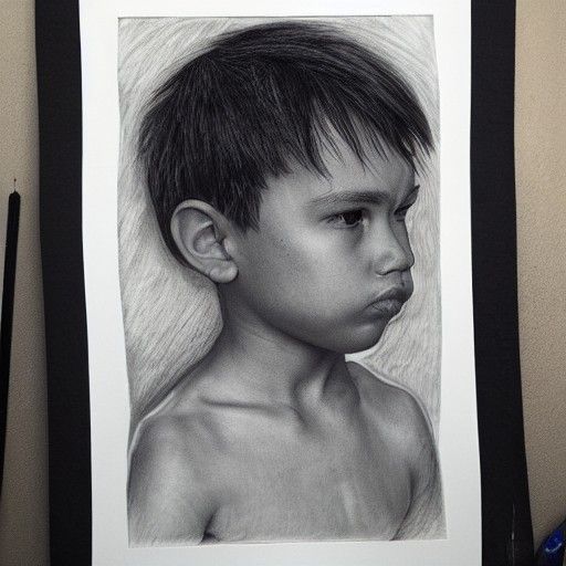 Hyperdetailed Charcoal Portrait of a Beautiful Boy