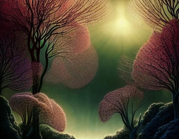 Angelic Apparition Shadows in Expressionist Watercolor