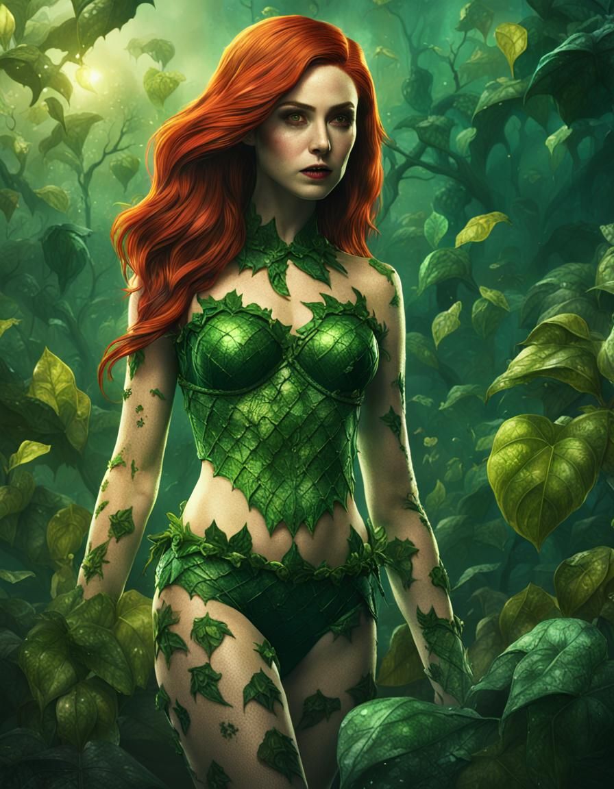 Karen Gillan as Poison Ivy: Detailed Matte Painting