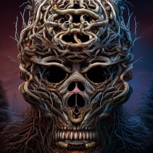 digital painting of a brain made out of vines